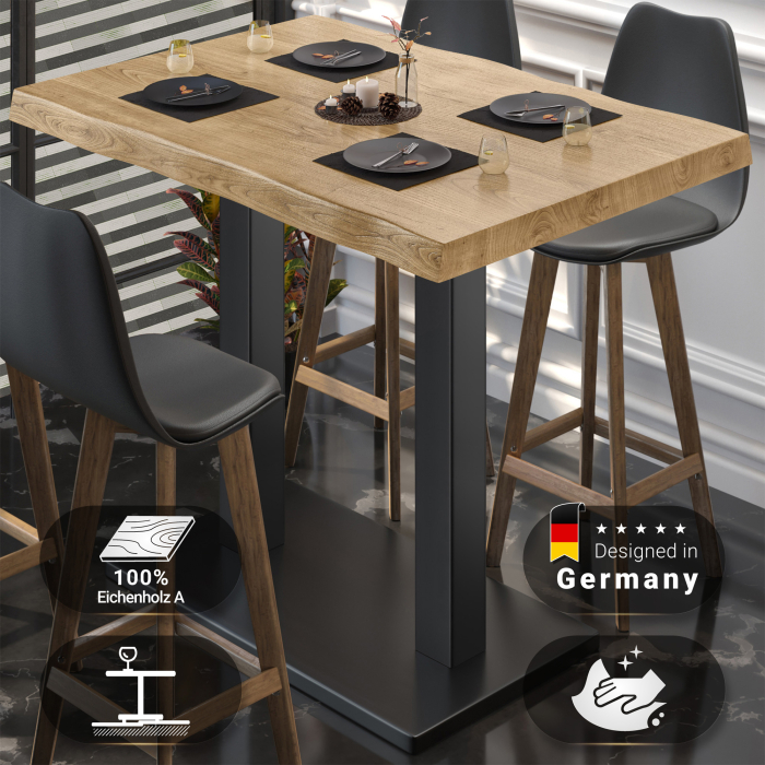 PMD | Bistro Ståbord Med Trekantet Kant | B:T:H 120 x 70 x 110 cm | Eik / Svart | Firkantet PMD | Bistro Ståbord Med Trekantet Kant | B:T:H 120 x 70 x 110 cm | Eik / Svart | Firkantet