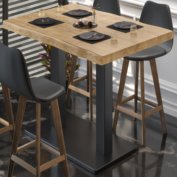 PMD | Bistro Ståbord Med Trekantet Kant | B:T:H 120 x 70 x 110 cm | Eik / Svart | Firkantet PMD | Bistro Ståbord Med Trekantet Kant | B:T:H 120 x 70 x 110 cm | Eik / Svart | Firkantet