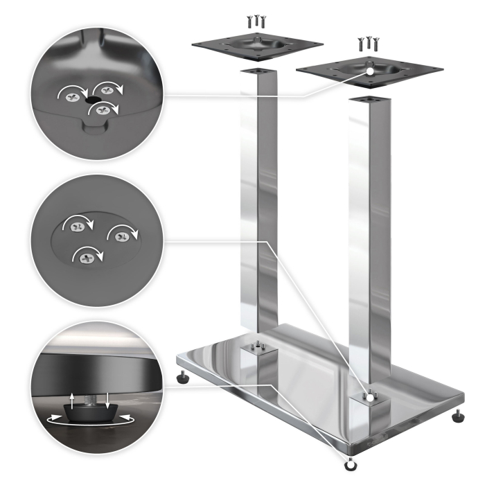 PMD | Bistro Staantafel Boomkant | B:T:H 120 x 70 x 110 cm | Walnoot / RVS | Vierkant PMD | Bistro Staantafel Boomkant | B:T:H 120 x 70 x 110 cm | Walnoot / RVS | Vierkant