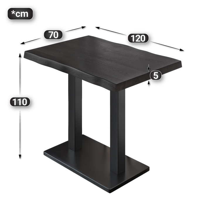 PMD | Bistro Stehtabel Trækant | B:T:H 120 x 70 x 110 cm | Wenge Sort / Sort | Firkantet PMD | Bistro Stehtabel Trækant | B:T:H 120 x 70 x 110 cm | Wenge Sort / Sort | Firkantet