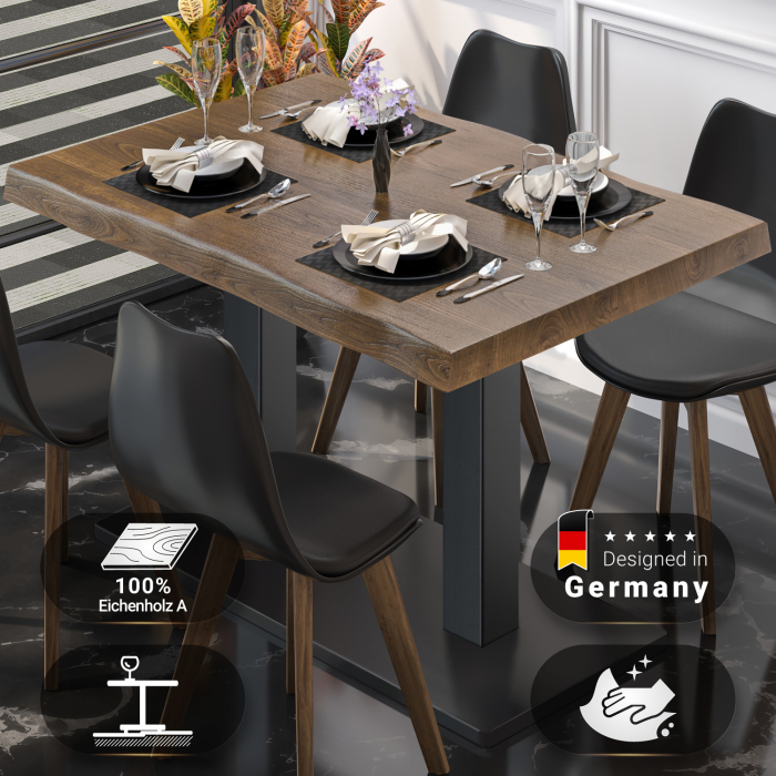 PMD | Bistro Tree Edge Table | Rectangular | 120 x 70 x 77 cm | Walnut / Black PMD | Bistro Tree Edge Table | Rectangular | 120 x 70 x 77 cm | Walnut / Black