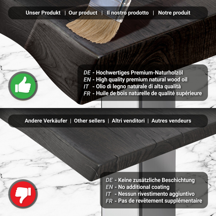 PMD | Bistro Tree Edge Table | Rektangulært | 130 x 80 x 77 cm | Wenge Sort / Rustfrit Stål PMD | Bistro Tree Edge Table | Rektangulært | 130 x 80 x 77 cm | Wenge Sort / Rustfrit Stål