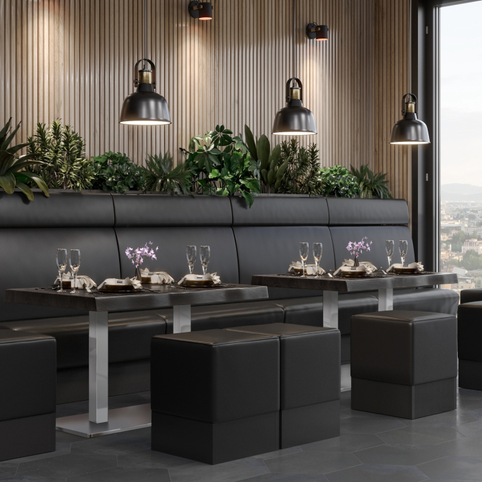 PMD | Bistro Tree Edge Table | Rektangulært | 130 x 80 x 77 cm | Wenge Sort / Rustfrit Stål PMD | Bistro Tree Edge Table | Rektangulært | 130 x 80 x 77 cm | Wenge Sort / Rustfrit Stål
