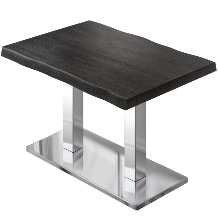 PMD | Bistro Tree Edge Table | Rektangulært | 130 x 80 x 77 cm | Wenge Sort / Rustfrit Stål PMD | Bistro Tree Edge Table | Rektangulært | 130 x 80 x 77 cm | Wenge Sort / Rustfrit Stål