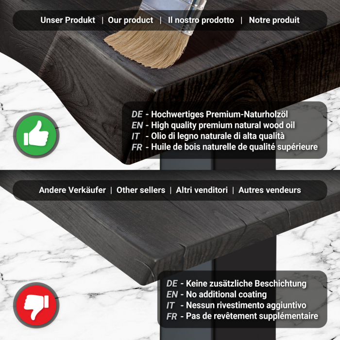 PMD | Bistro Tree Edge Table | Rectangular | 120 x 70 x 77 cm | Wenge Black / Black PMD | Bistro Tree Edge Table | Rectangular | 120 x 70 x 77 cm | Wenge Black / Black