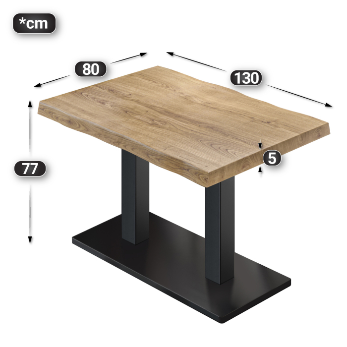 PMD | Bistro Tree Edge Table | Rektangulärt | 130 x 80 x 77 cm | Ek / Svart PMD | Bistro Tree Edge Table | Rektangulärt | 130 x 80 x 77 cm | Ek / Svart