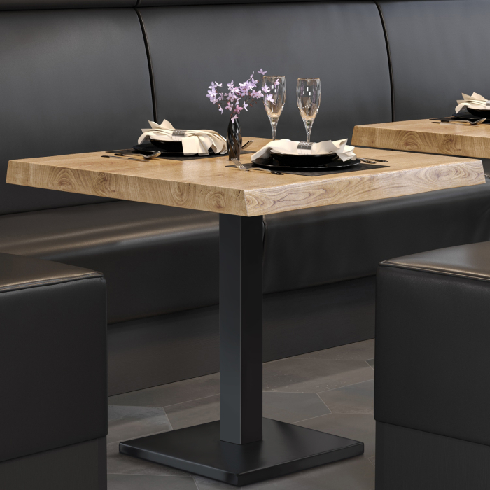 PMD | Bistro Tree Edge Table | Firkantet | 70 x 70 x 77 cm | Eg / Sort PMD | Bistro Tree Edge Table | Firkantet | 70 x 70 x 77 cm | Eg / Sort