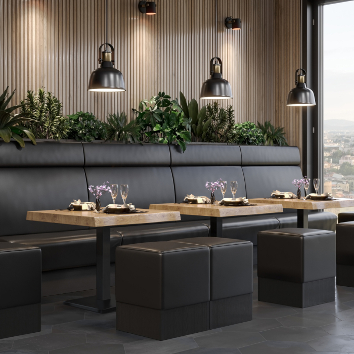 PMD | Bistro Tree Edge Table | Firkantet | 70 x 70 x 77 cm | Eg / Sort PMD | Bistro Tree Edge Table | Firkantet | 70 x 70 x 77 cm | Eg / Sort