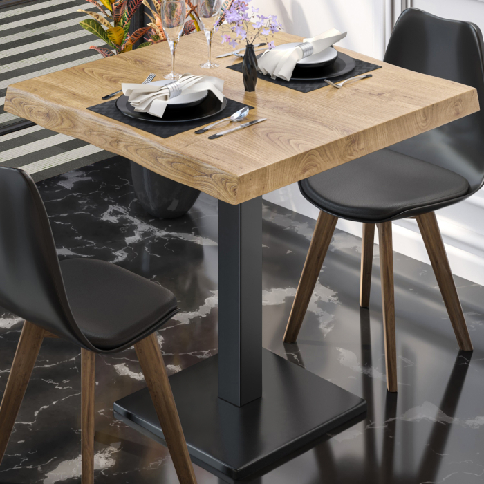 PMD | Bistro Tree Edge Table | Firkantet | 70 x 70 x 77 cm | Eg / Sort PMD | Bistro Tree Edge Table | Firkantet | 70 x 70 x 77 cm | Eg / Sort