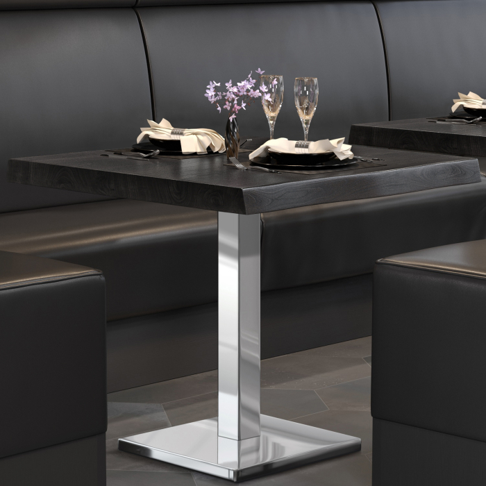 PMD | Bistro Tree Edge Table | Square | 70 x 70 x 77 cm | Wenge Black / Rustfrit stål PMD | Bistro Tree Edge Table | Square | 70 x 70 x 77 cm | Wenge Black / Rustfrit stål