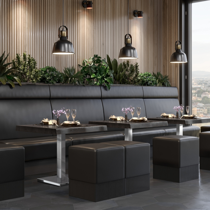 PMD | Bistro Tree Edge Table | Square | 70 x 70 x 77 cm | Wenge Black / Rustfrit stål PMD | Bistro Tree Edge Table | Square | 70 x 70 x 77 cm | Wenge Black / Rustfrit stål
