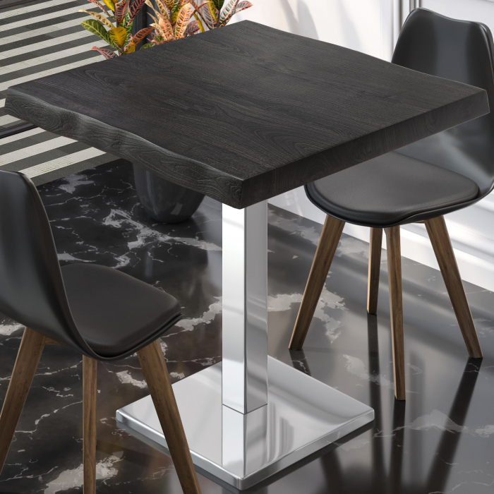 PMD | Bistro Tree Edge Table | Square | 70 x 70 x 77 cm | Wenge Black / Rustfrit stål PMD | Bistro Tree Edge Table | Square | 70 x 70 x 77 cm | Wenge Black / Rustfrit stål