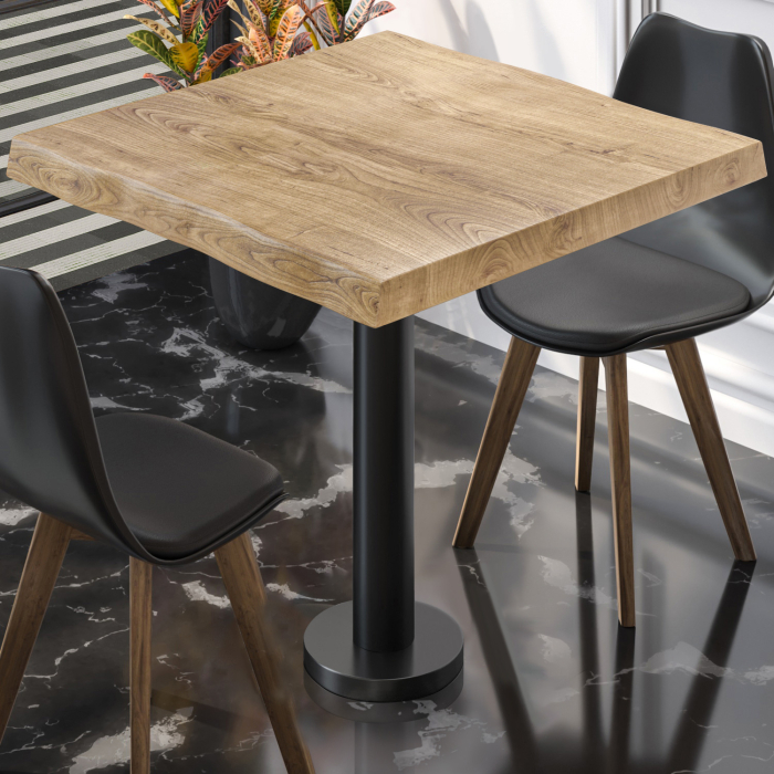 PML | Bistro Baumkanten Bord | Firkantet | 60 x 60 x 77 cm | Eg / Sort PML | Bistro Baumkanten Bord | Firkantet | 60 x 60 x 77 cm | Eg / Sort