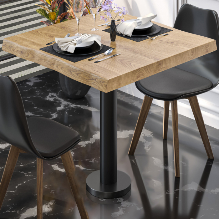 PML | Bistro Baumkanten Bord | Firkantet | 60 x 60 x 77 cm | Eg / Sort PML | Bistro Baumkanten Bord | Firkantet | 60 x 60 x 77 cm | Eg / Sort