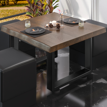 PM Bistro Loungebord | 70x70xH41cm | Valnøtt/Sort