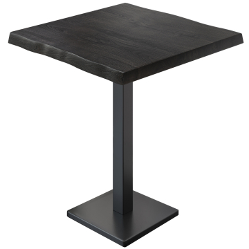 PMD | Tavolo da bistro con bordo al naturale | B:T:H 80 x 80 x 110 cm | Wenge Nero / Nero | Quadrato