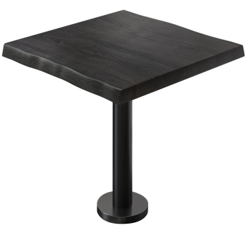 PML | Bistro Baumkanten Tisch | Quadratisch | 80 x 80 x 77 cm | Wenge Schwarz / Schwarz