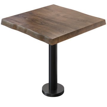PML | Bistro Tree Edge Table | Firkantet | 70 x 70 x 77 cm | Valnød / Sort
