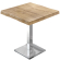 PMD | Bistro Tree-edge bord | Firkantet | 70 x 70 x 77 cm | Eg / rustfrit stål