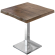 PMD | Bistro Tree Edge Table | Square | 70 x 70 x 77 cm | Valnød / Rustfrit stål