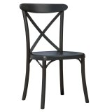 PORTO PREMIUM | Sedia da bistro in plastica | Nera | Plastica | Impilabile