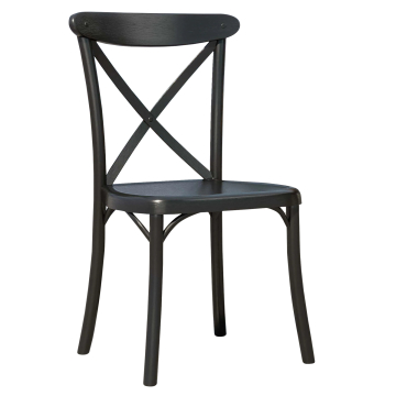 PORTO PREMIUM | Bistro Kunststoffstuhl | Schwarz | Kunststoff | Stapelbar