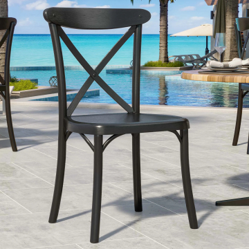 PORTO PREMIUM | Caféstol i plast | Sort | Plast | Stabelbar