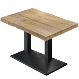 PPA | Table bistrot en bois massif | L:P:H 120 x 70 x 81 cm | Chêne / Noir | Carré