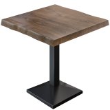 PPA | Stół bistro z blatem z bala | W: S: H 70 x 70 x 81 cm | Orzech / Czarny | Kwadratowy