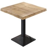PPY | Bistro Baumkanten Bord | Kvadratisk | 80 x 80 x 81 cm | Eg / Sort