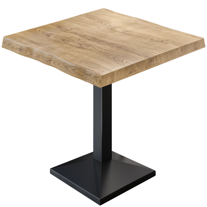 PPA | Bistrotafel boomrand | B:D:H 60 x 60 x 81 cm | eiken / zwart | vierkant