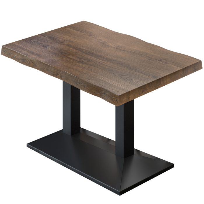 PPA | Bistro Tree Edge -pöytä | Suorakulmainen | 130 x 80 x 81 cm | Pähkinä / musta