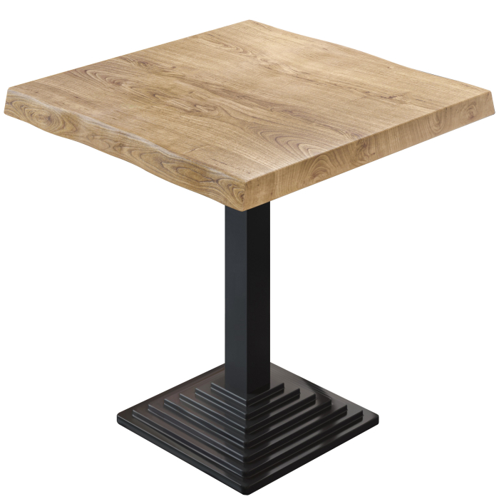 PPY | Bistrotafel met boomrand | Vierkant | 60 x 60 x 81 cm | Eiken / Zwart