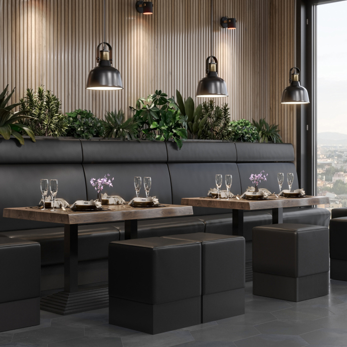 PPY | Bistro Tree Edge Table | Rectangular | 120 x 70 x 81 cm | Walnut / Black PPY | Bistro Tree Edge Table | Rectangular | 120 x 70 x 81 cm | Walnut / Black