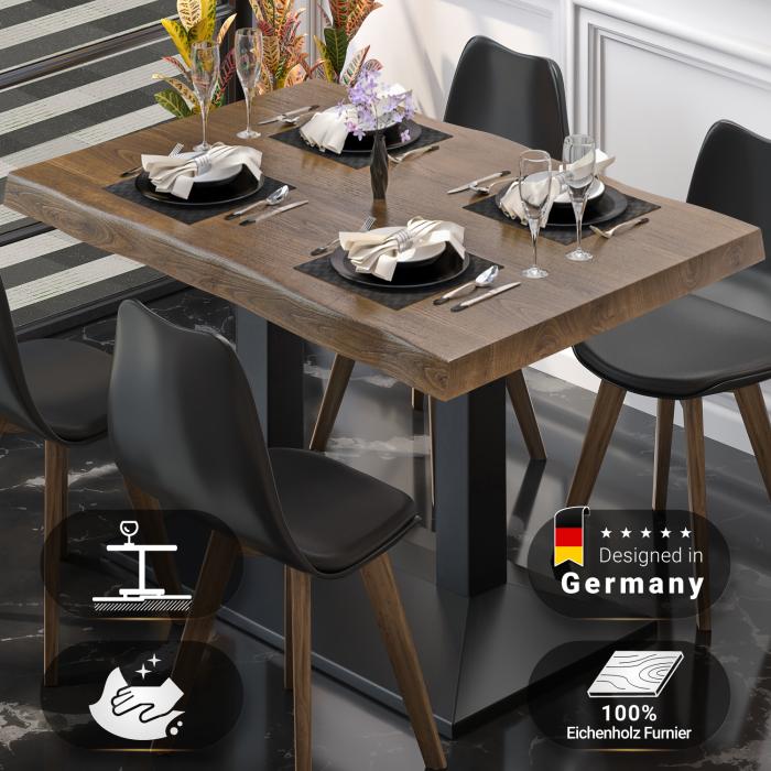PPA | Bistro Tree Edge Table | Rektangulært | 130 x 80 x 81 cm | Valnød / Sort PPA | Bistro Tree Edge Table | Rektangulært | 130 x 80 x 81 cm | Valnød / Sort