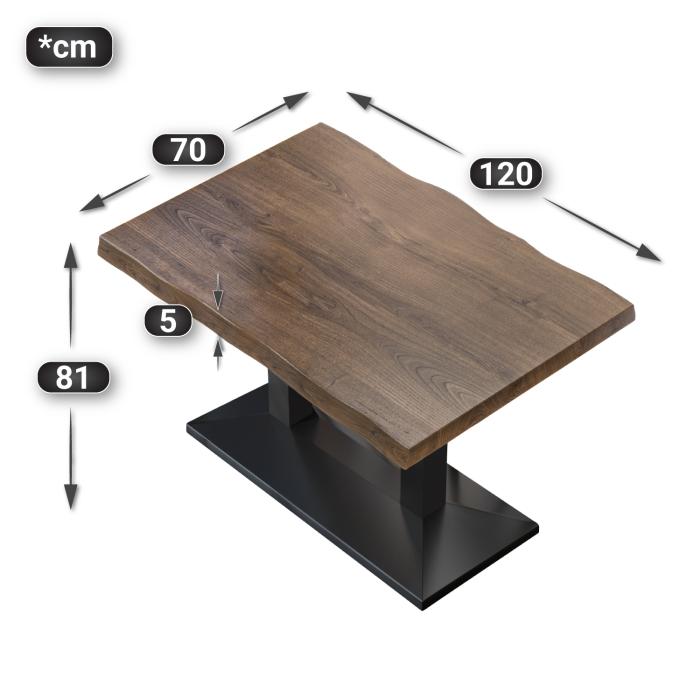PPA | Bistro Tree Edge Table | Rektangulært | 130 x 80 x 81 cm | Valnød / Sort PPA | Bistro Tree Edge Table | Rektangulært | 130 x 80 x 81 cm | Valnød / Sort