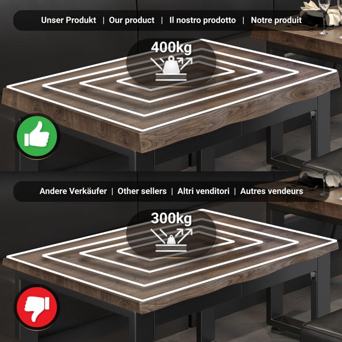 PPA | Bistro Tree Edge Table | Rektangulært | 130 x 80 x 81 cm | Valnød / Sort PPA | Bistro Tree Edge Table | Rektangulært | 130 x 80 x 81 cm | Valnød / Sort
