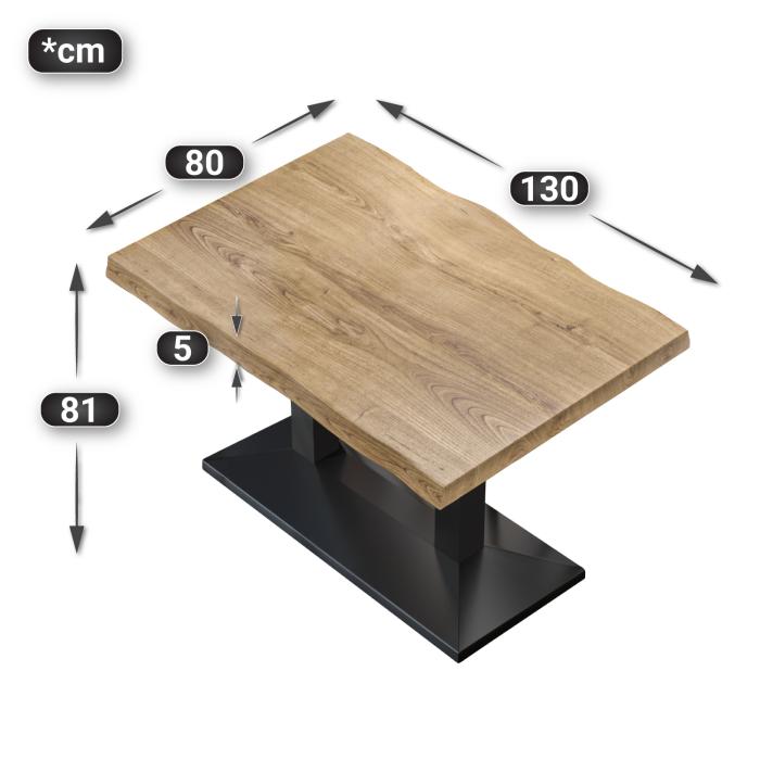 PPA | Bistro Tree Edge Table | Rektangulärt | 130 x 80 x 81 cm | Ek / Svart PPA | Bistro Tree Edge Table | Rektangulärt | 130 x 80 x 81 cm | Ek / Svart