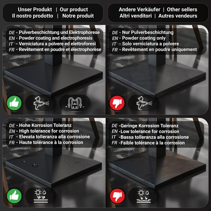 PPA | Bistro table tree edge | W:D:H 80 x 80 x 81 cm | Walnut / Black | Square PPA | Bistro table tree edge | W:D:H 80 x 80 x 81 cm | Walnut / Black | Square