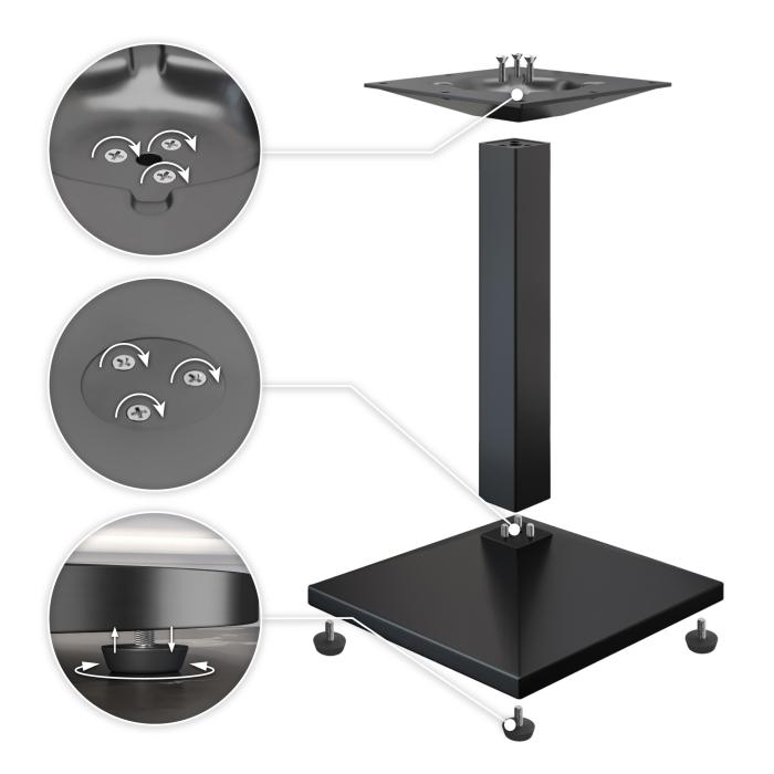 PPA | Bistro table tree edge | W:D:H 80 x 80 x 81 cm | Walnut / Black | Square PPA | Bistro table tree edge | W:D:H 80 x 80 x 81 cm | Walnut / Black | Square