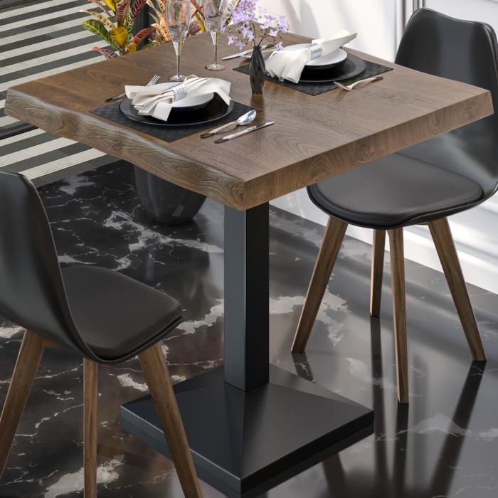 PPA | Bistro table tree edge | W:D:H 80 x 80 x 81 cm | Walnut / Black | Square PPA | Bistro table tree edge | W:D:H 80 x 80 x 81 cm | Walnut / Black | Square