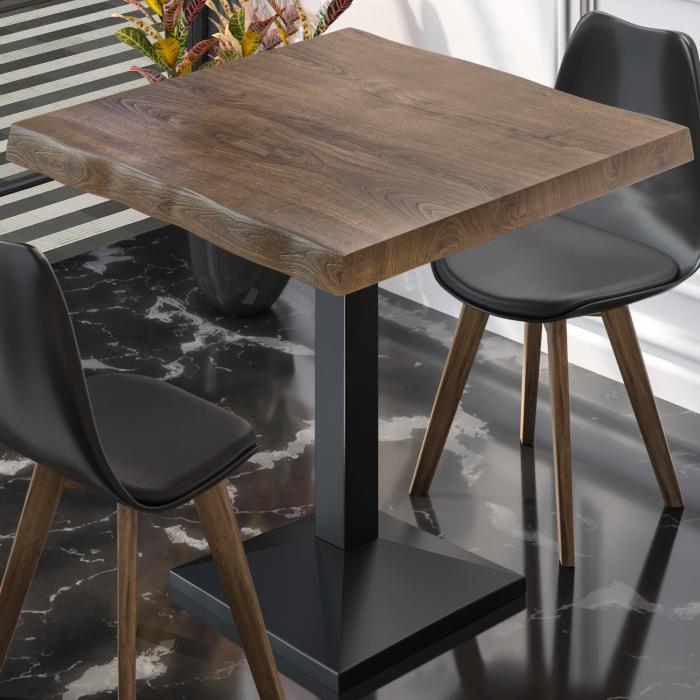PPA | Bistro table tree edge | W:D:H 80 x 80 x 81 cm | Walnut / Black | Square PPA | Bistro table tree edge | W:D:H 80 x 80 x 81 cm | Walnut / Black | Square