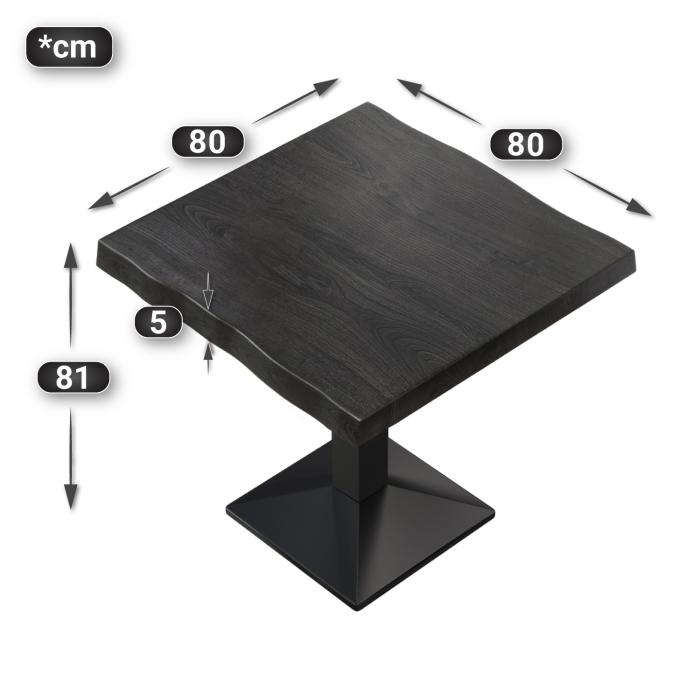 PPA | Bistrobord med trækant | B:D:H 80 x 80 x 81 cm | Wenge-sort / sort | Firkantet