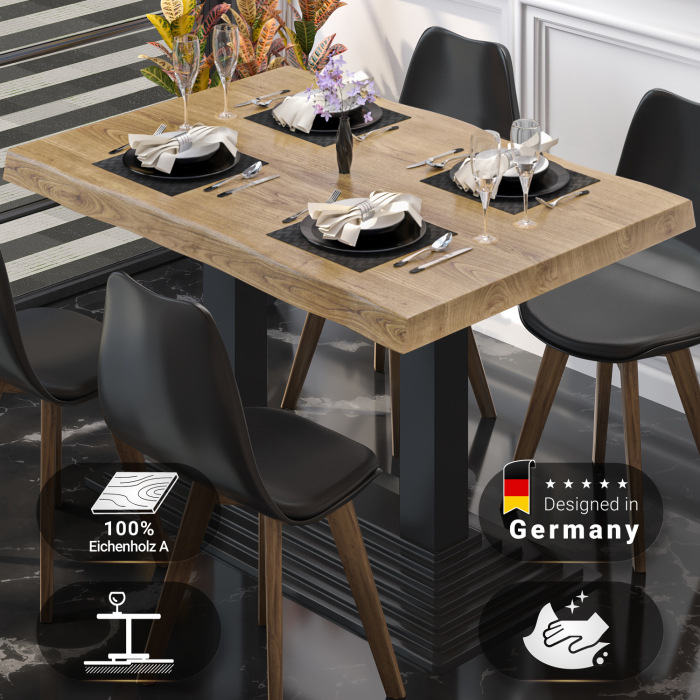 PPY | Bistro Tree Edge Table | Rektangulært | 120 x 70 x 81 cm | Eg / Sort PPY | Bistro Tree Edge Table | Rektangulært | 120 x 70 x 81 cm | Eg / Sort