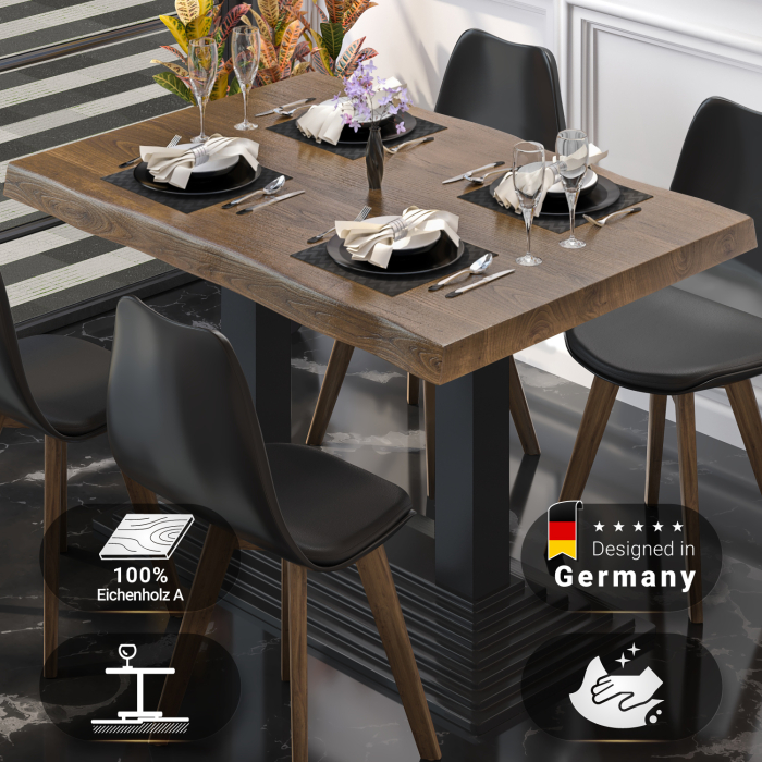 PPY | Bistro Tree Edge Table | Rektangulært | 120 x 70 x 81 cm | Valnød / Sort PPY | Bistro Tree Edge Table | Rektangulært | 120 x 70 x 81 cm | Valnød / Sort