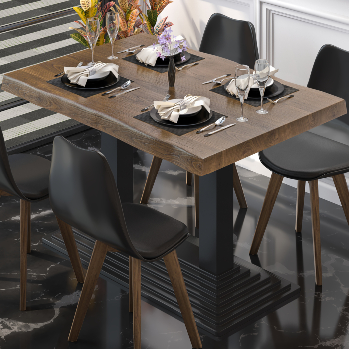PPY | Bistro Tree Edge Table | Rektangulært | 120 x 70 x 81 cm | Valnød / Sort PPY | Bistro Tree Edge Table | Rektangulært | 120 x 70 x 81 cm | Valnød / Sort