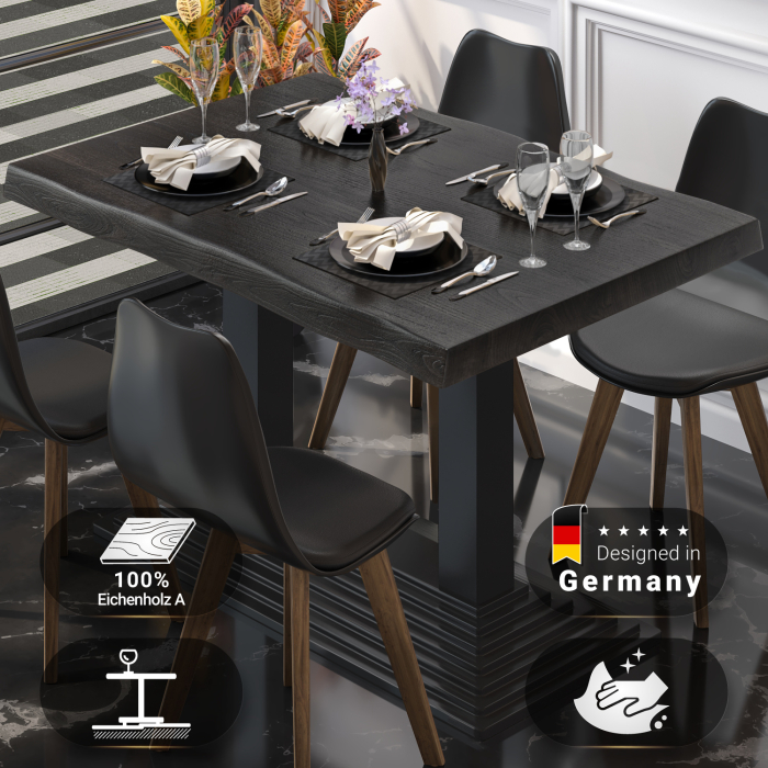 PPY | Bistro Tree Edge Table | Rectangular | 120 x 70 x 81 cm | Wenge Black / Black PPY | Bistro Tree Edge Table | Rectangular | 120 x 70 x 81 cm | Wenge Black / Black
