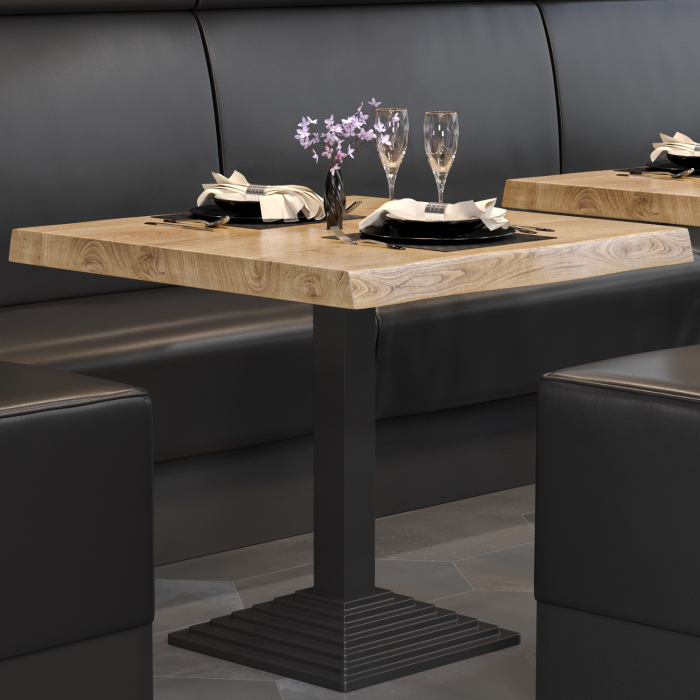PPY | Bistro Tree Edge Table | Firkantet | 70 x 70 x 81 cm | Eg / Sort PPY | Bistro Tree Edge Table | Firkantet | 70 x 70 x 81 cm | Eg / Sort