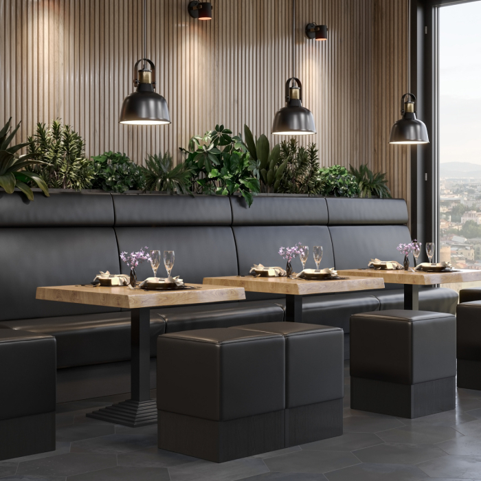 PPY | Bistro Tree Edge Table | Firkantet | 70 x 70 x 81 cm | Eg / Sort PPY | Bistro Tree Edge Table | Firkantet | 70 x 70 x 81 cm | Eg / Sort
