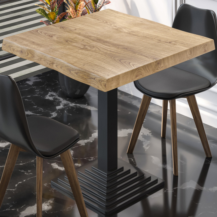 PPY | Bistro Tree Edge Table | Firkantet | 70 x 70 x 81 cm | Eg / Sort PPY | Bistro Tree Edge Table | Firkantet | 70 x 70 x 81 cm | Eg / Sort